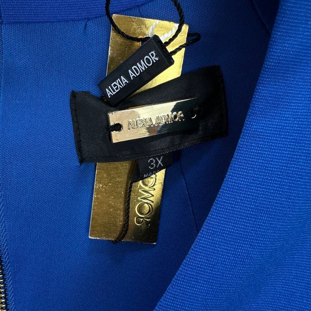 Alexia Admor Sheath Dress Cobalt Blue Cocktail Office Knee Length Classic 3X NWT - Picture 5 of 9